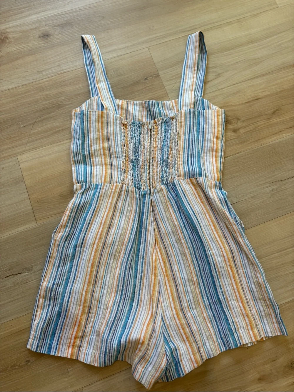 Reformation Striped Linen Short Romper Size 10